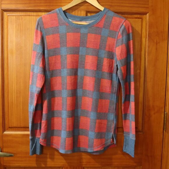 Cuddl Duds Stretch Thermal Plaid Fall Pajama Top Medium - Picture 2 of 10